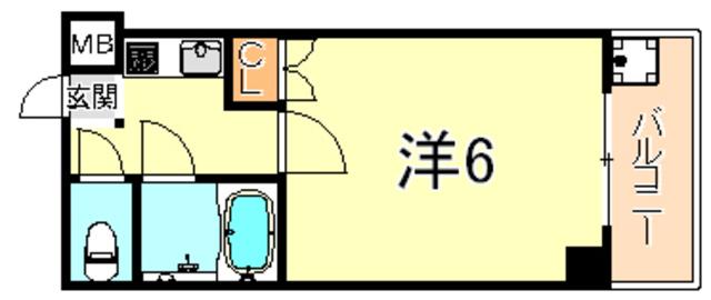 ADSQUARE住吉南(1K/2階)の間取り写真