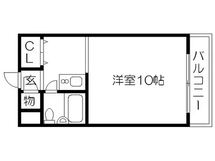 川端ハイツ(1K/3階)の間取り写真