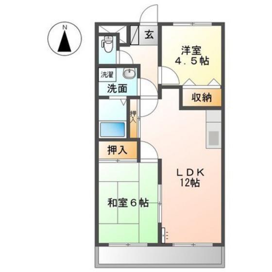 ルトゥール(2LDK/3階)の間取り写真