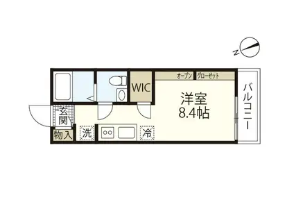 GRIT吉浦(ワンルーム/2階)の間取り写真