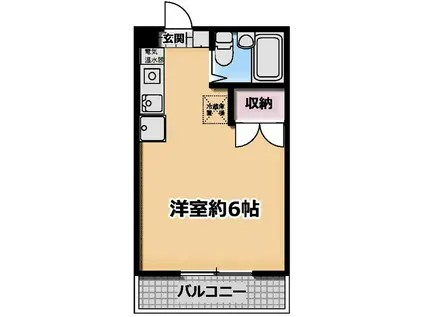 グランデール三井(ワンルーム/2階)の間取り写真