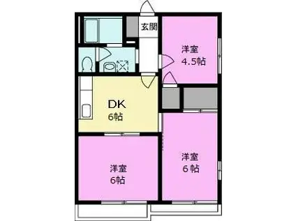 SBL-1(3DK/2階)の間取り写真
