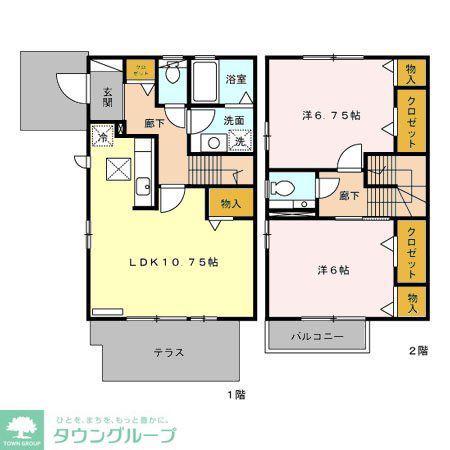 プラムツリー(2LDK/1階)の間取り写真