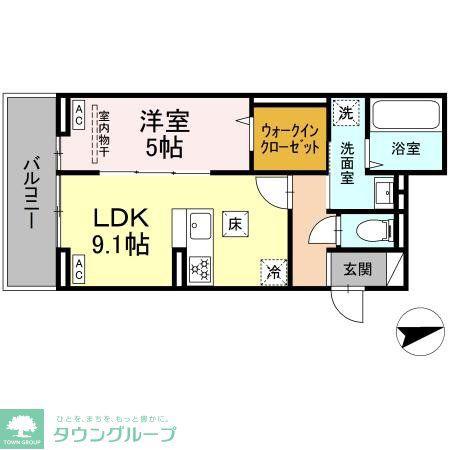 D PAINA EGAWA I(1LDK/1階)の間取り写真