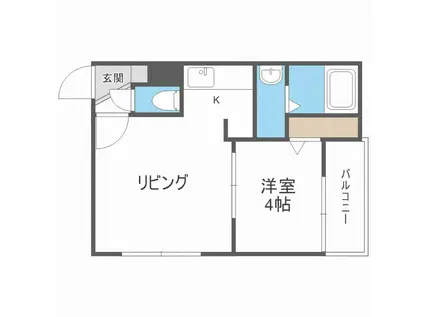 デュークYK山の手(1LDK/3階)の間取り写真