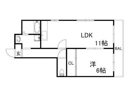 アビタコアIII(1LDK/3階)の間取り写真