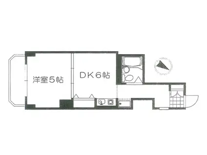 フローラ伊勢佐木(1DK/5階)の間取り写真