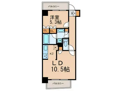 LINDEN COURT 市ヶ谷(1LDK/8階)の間取り写真