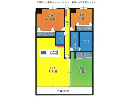 ロータスハウス(3LDK/8階)の間取り写真