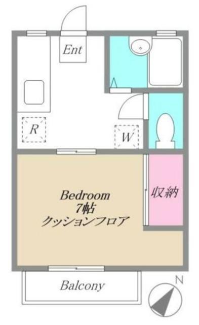 オークハイホーム(1K/1階)の間取り写真