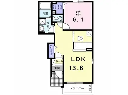 グラン・マルシェ(1LDK/1階)の間取り写真