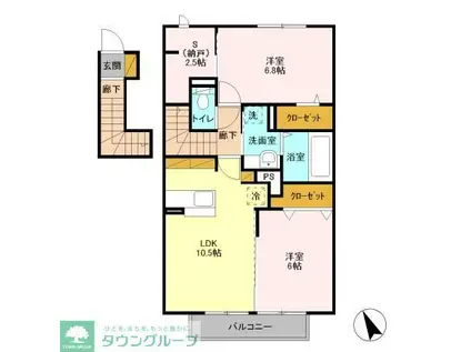 オリオン(2SLDK/2階)の間取り写真