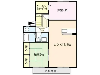 カサグランデII(2LDK/2階)の間取り写真