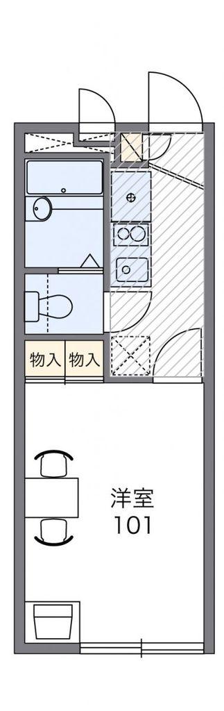 レオパレス花恋(1K/2階)の間取り写真
