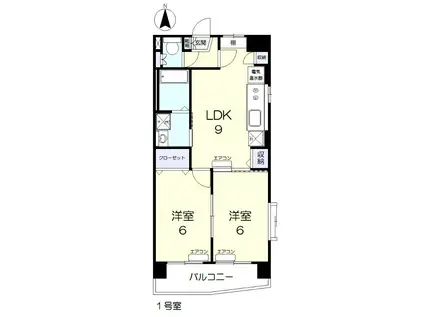 サングレース(2LDK/3階)の間取り写真