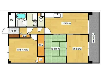 セイントラムパーク(3LDK/4階)の間取り写真