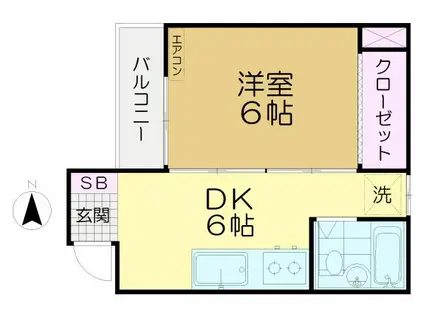 クライナーホーフ(1DK/2階)の間取り写真