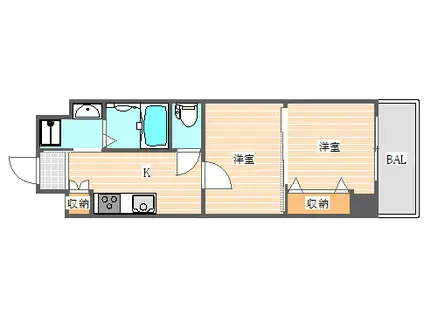 NO.102 CLUB ORIENT(2K/13階)の間取り写真