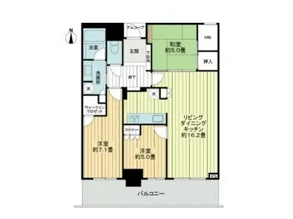 大阪ひびきの街 ザ・サンクタスタワー(3LDK/13階)の間取り写真