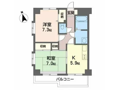 メゾンセフィラ(2K/3階)の間取り写真