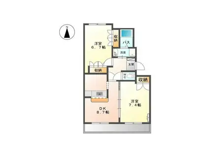 パジェール花水木(2DK/1階)の間取り写真