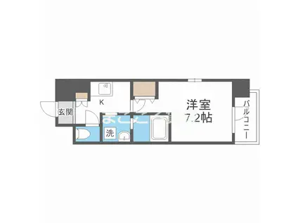 エスリード難波サウス(1K/8階)の間取り写真