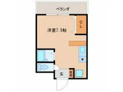 ジョイスII(ワンルーム/3階)の間取り写真