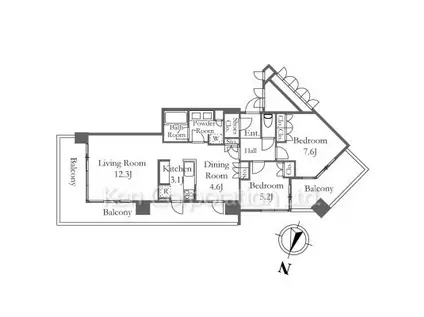 パークタワー横濱ポートサイド(2LDK/17階)の間取り写真