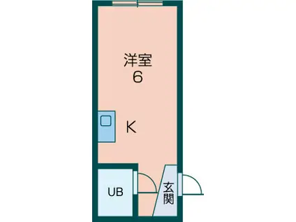 スカイコート晶(1K/1階)の間取り写真