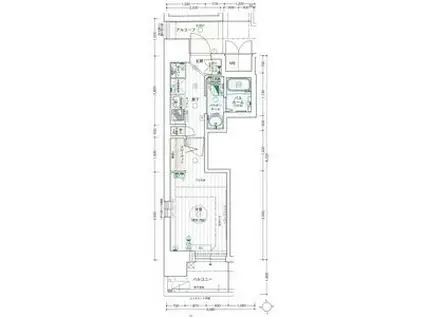 エステムコート名古屋泉プラチナムゲート(1K/12階)の間取り写真