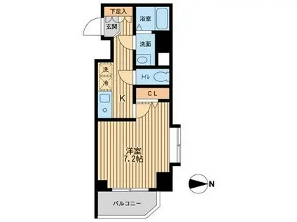 ドゥーエ東陽町(1K/5階)の間取り写真