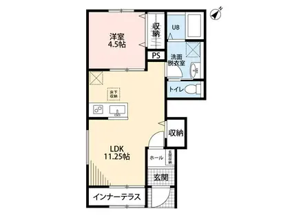 リーブルファイン和戸駅(1LDK/1階)の間取り写真