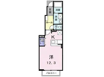 CASA・FELICE C(ワンルーム/1階)の間取り写真