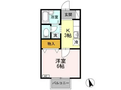 メゾンエスペランス(1K/1階)の間取り写真