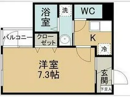 EXGRANDE長町1丁目(1K/1階)の間取り写真