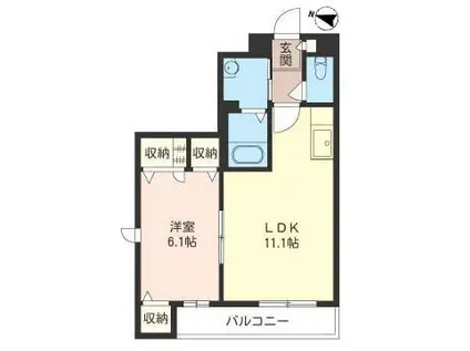 シャーレ伸和 SHAMAISON(1LDK/3階)の間取り写真