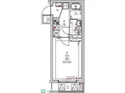 レンティーヴァ綾瀬(1K/4階)の間取り写真