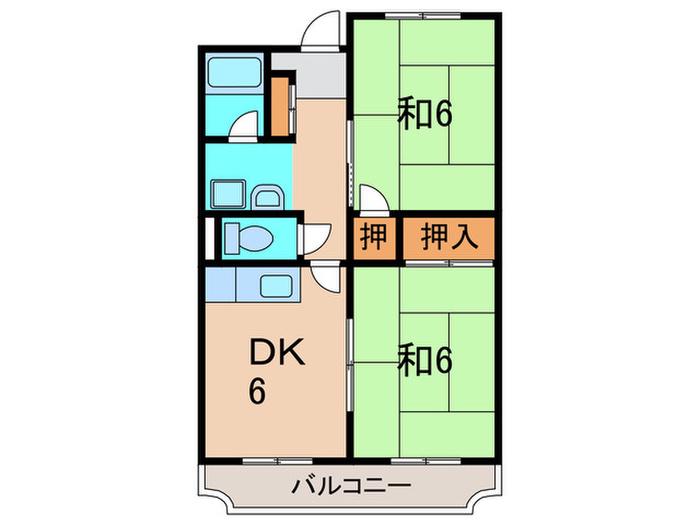 コーポ西台(2DK/4階)の間取り写真