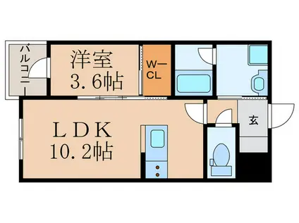 ラ・コルダ中井(1LDK/3階)の間取り写真