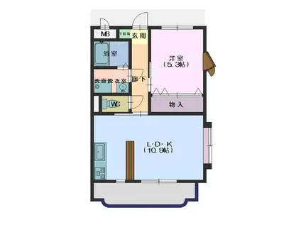 アステル西条A(1LDK/1階)の間取り写真