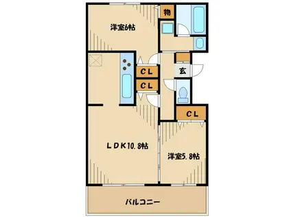 MODERNO モデルノ(2LDK/1階)の間取り写真
