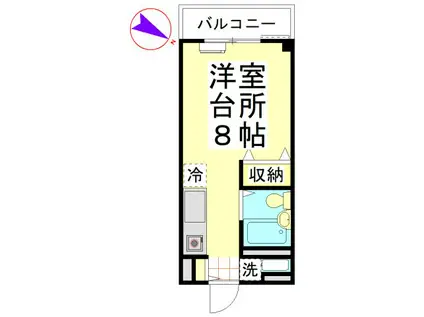 エステートピアオークス(ワンルーム/3階)の間取り写真