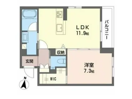 マグノリア上杉(1LDK/3階)の間取り写真