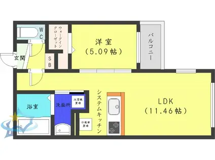 MCDIARMID(1LDK/4階)の間取り写真