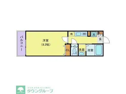 グランエトワール(1K/2階)の間取り写真