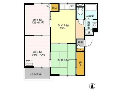 ユートピア戸塚(3DK/1階)の間取り写真