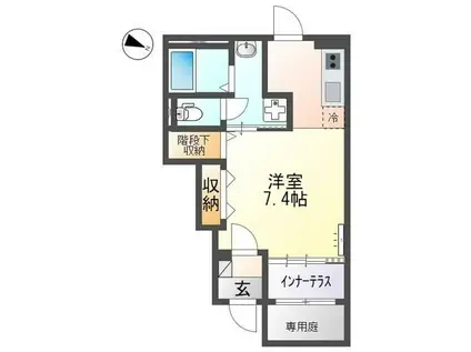大鈴樹III(1K/1階)の間取り写真