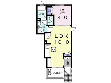 サングレース(1LDK/1階)の間取り写真