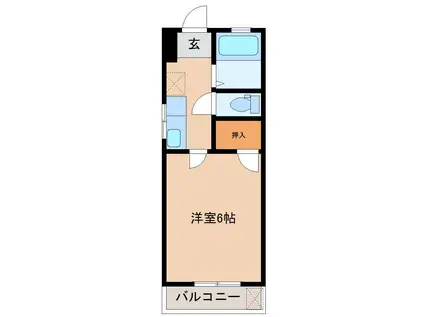 ディアコート・アイKAWARAMACHII(1K/2階)の間取り写真