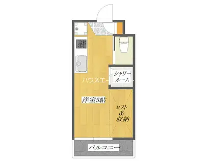 フローラ4(ワンルーム/1階)の間取り写真